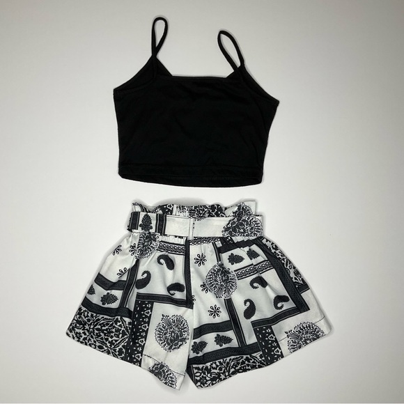 Toddler Girls Cami Top With Paisley Belted Shorts Size 2T (90) - Picture 7 of 7